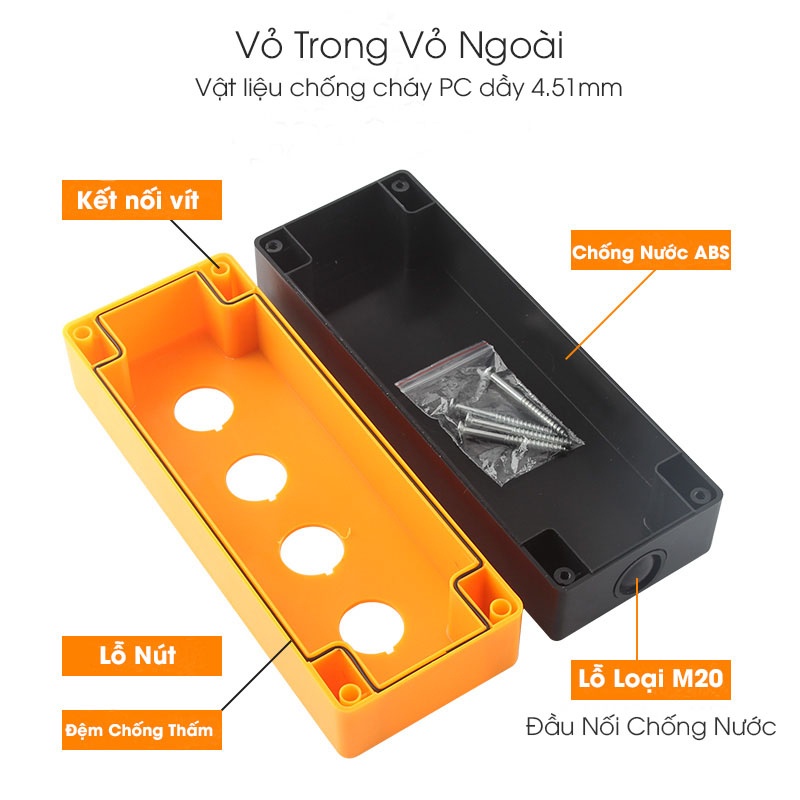 Hộp Nút Nhấn Phi 22mm - Linh Kiện CNC